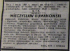 nekrolog Mieczysław Kumanowski ŻW nr 112 z 14-15.05.1988